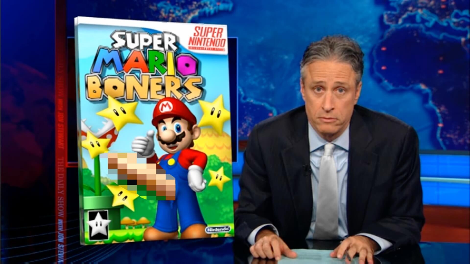 The Daily Show with Jon Stewart "Super Mario Boner"